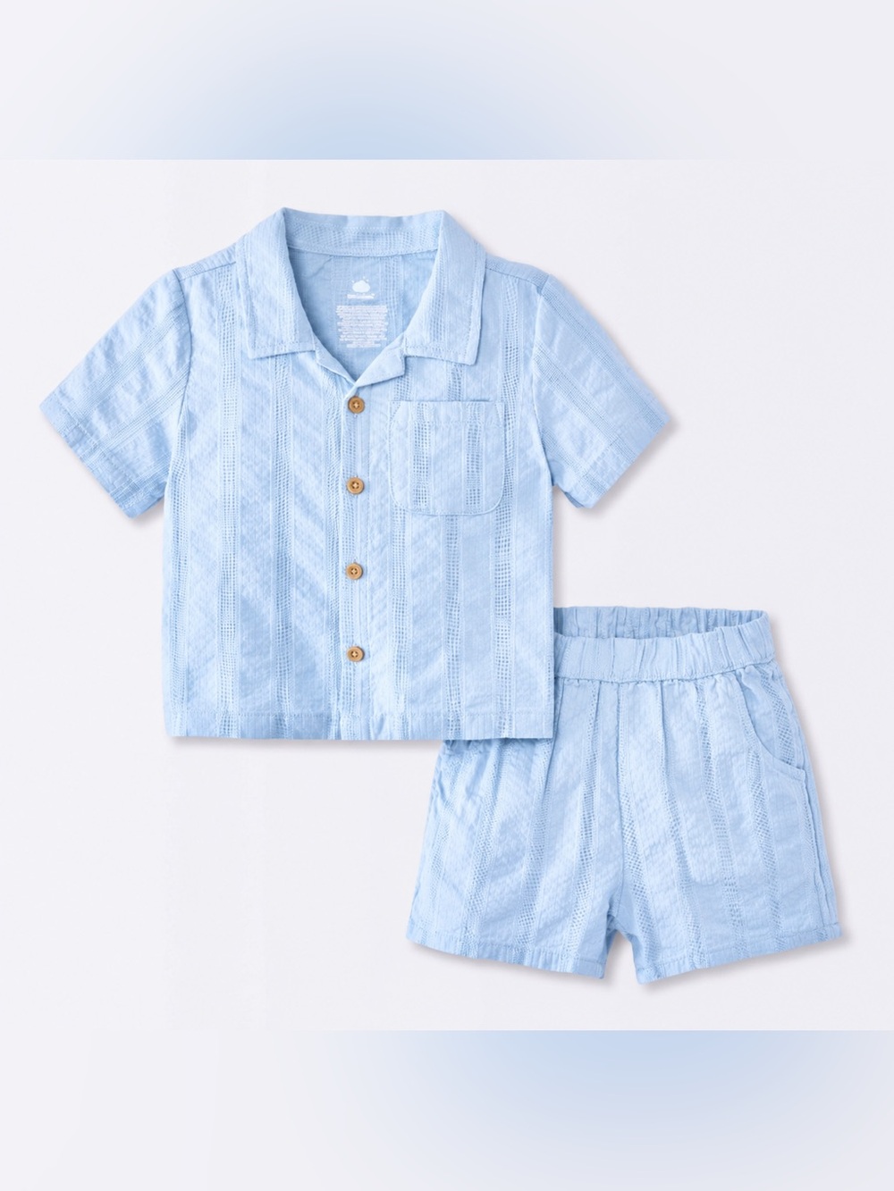 Baby Boys’ Striped Button-Down T-Shirt and Cabana Shorts Set - Cloud Island